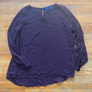 Apt.9 Burgundy Long Sleeve Flowy Blouse